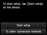 Push button method screen: Connect to the access point that supports WPS